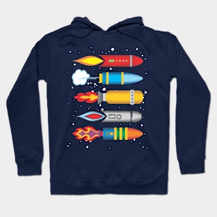 Retro space rockets sci fi science fiction universe Hoodie